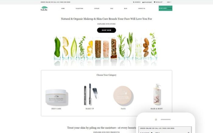 Toko Kecantikan - Toko Kosmetik Tema Shopify Modern Multihalaman