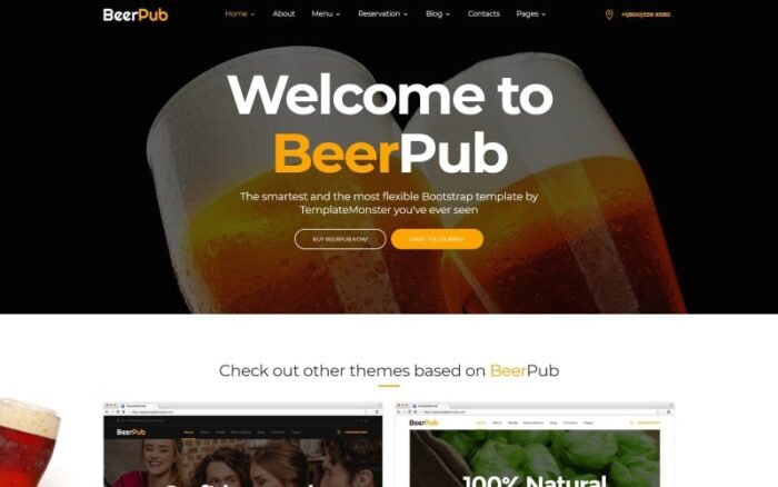 BeerPub - Template Situs Web Multihalaman Makanan dan Restoran