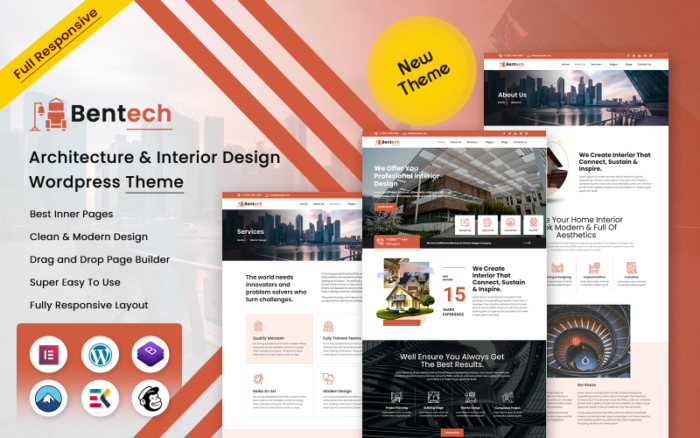 Bentech - Tema WordPress Arsitektur & Desain Interior