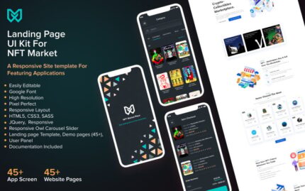 Best NFT marketplace to buy HTML5 Template & Mobile App Design Figma