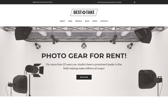 BestTake - Tema WordPress Responsif untuk Penyewaan dan Layanan Studio Foto