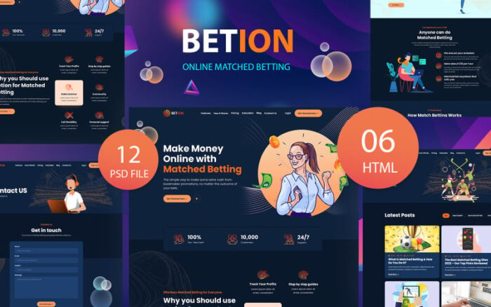 Betion - Template HTML Taruhan Online yang Sesuai