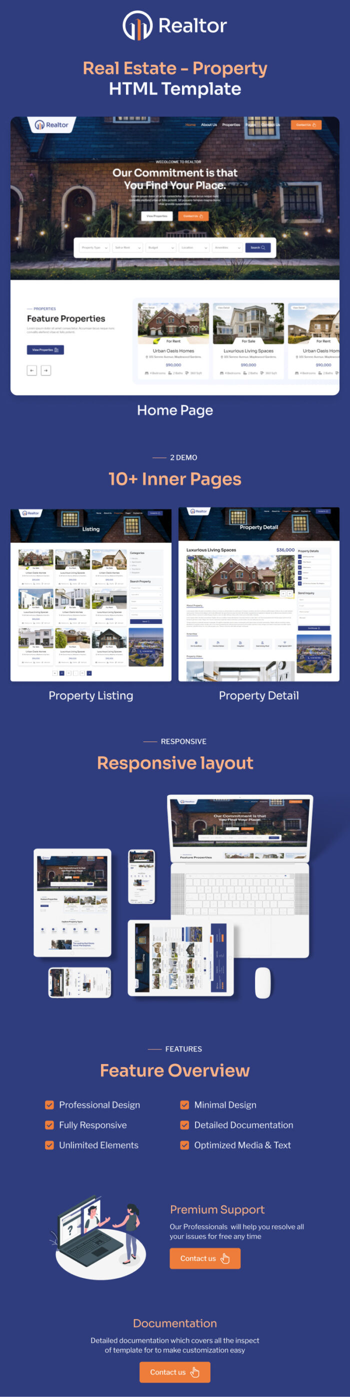 Realtor - Template Situs Web Bootstrap HTML5 Agensi Properti - Fitur Gambar 1