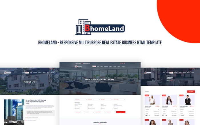 Bhomeland - Template Situs Web HTML Bisnis Real Estat Serbaguna Responsif