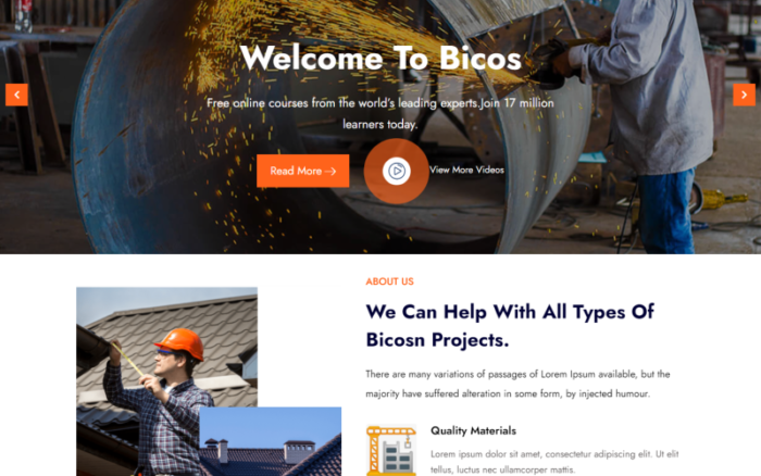 Bicos - Tema Wordpress Konstruksi dan Arsitektur