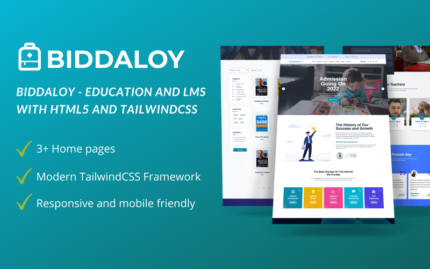 Biddaloy - Education & LMS HTML5 and TailwindCSS Template