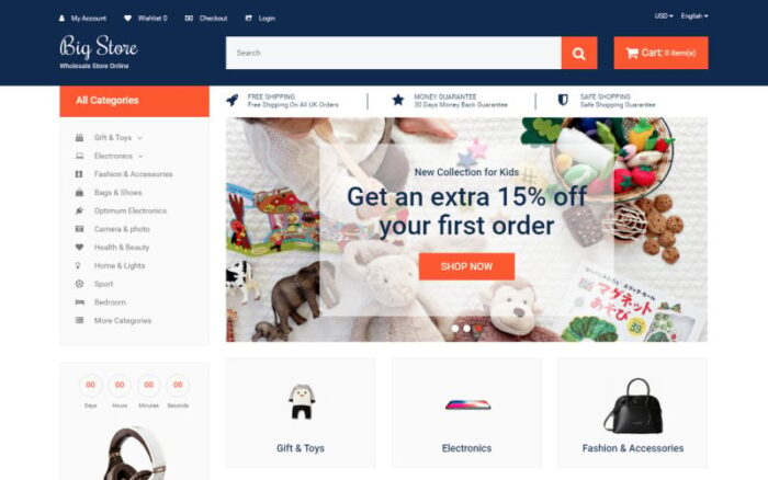 Big Store - Template OpenCart Toko Online Grosir Elegan