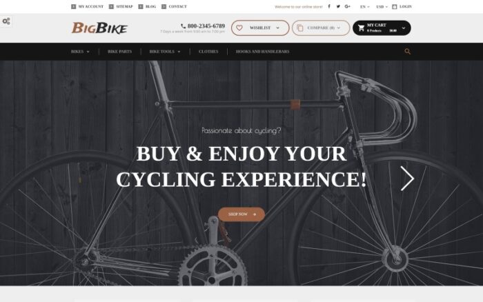 BigBike - Tema PrestaShop Responsif Toko Sepeda