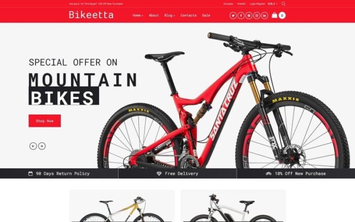 Bikeetta - Tema WooCommerce Toko Sepeda