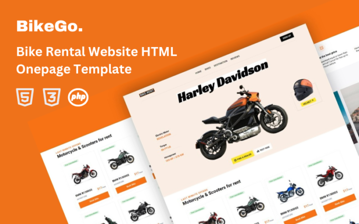 BikeGo - Template HTML Satu Halaman Penyewaan Sepeda