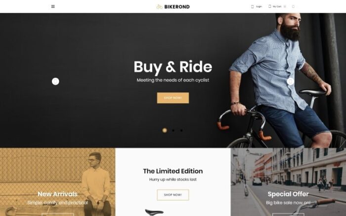 Bikerond - Tema WooCommerce Elementor Toko Sepeda