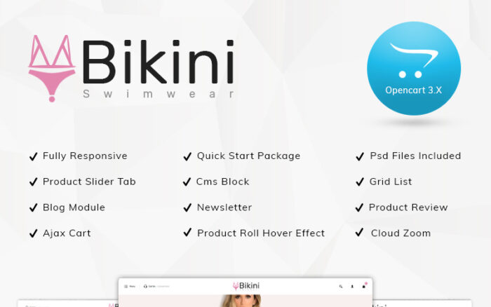 Template OpenCart Toko Pakaian Renang Bikini