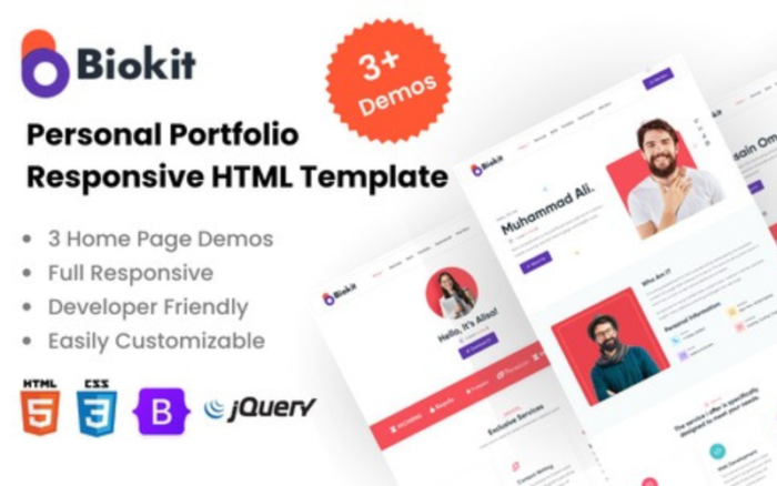 Biokit - Personal Portfolio Resume HTML Template