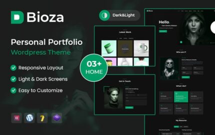 Bioza - Tema WordPress Halaman Arahan Portofolio Pribadi