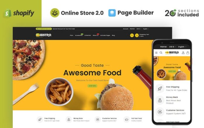 Tema Shopify Toko Makanan Bistro