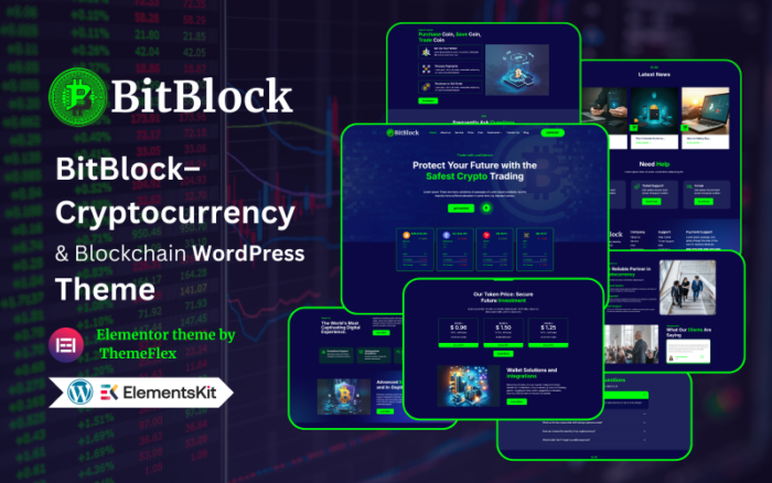 BitBlock – Tema WordPress Mata Uang Kripto & Rantai Blok