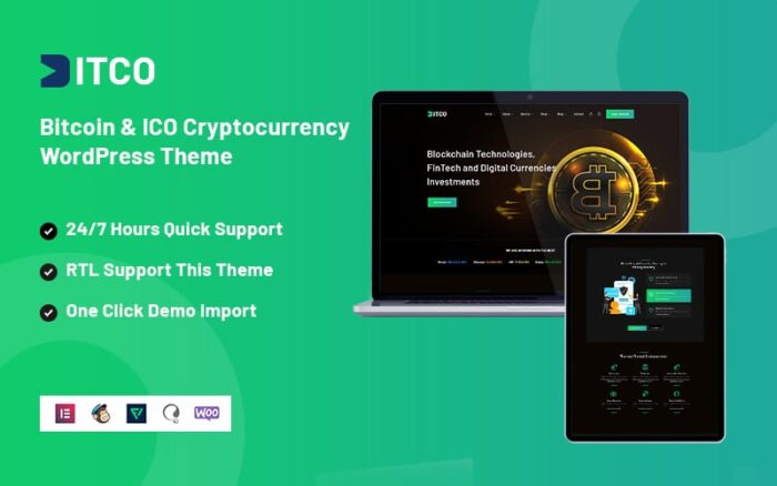 Bitco - Tema WordPress Responsif untuk Mata Uang Kripto Bitcoin dan ICO