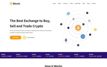 Bitcoin - Cryptocurrency Landing Page Template