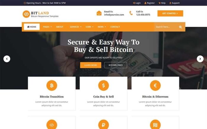 Bitland - Template Situs Web Bitcoin dan Mata Uang Kripto