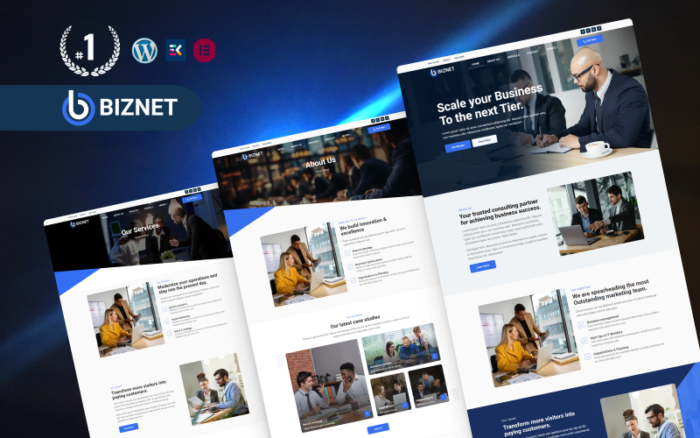 Template WordPress Elementor Konsultasi Bisnis Biznet