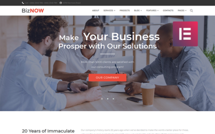 Biznow - Business Consulting WordPress Elementor Theme