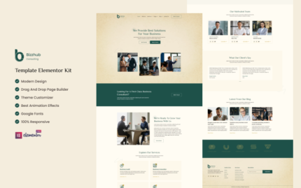 Bizzhub Consulting - Business Consulting Services Elementor Template Kit