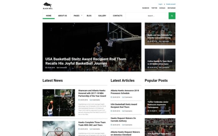 Black Bull - Template Joomla Berita Olahraga Singkat