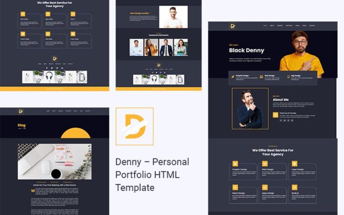 Black Denny- Template Situs Web HTML5 Portofolio Pribadi