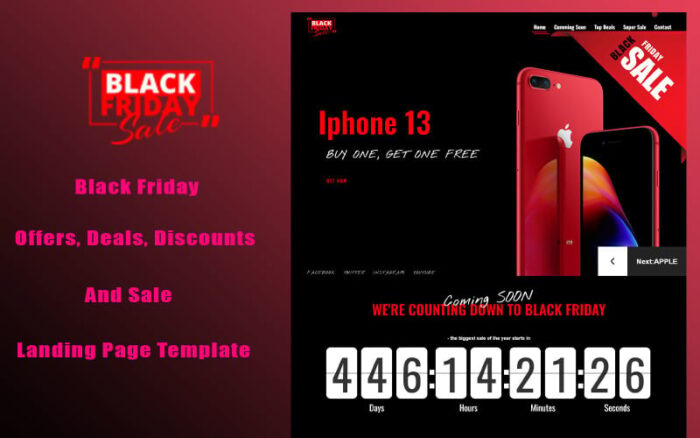 Black Friday - Kupon Mewah, Penawaran, Promosi, Diskon, dan Obral Template Halaman Arahan Black Friday