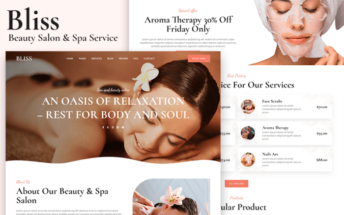 Bliss - Template HTML5 Layanan Salon Kecantikan & Spa