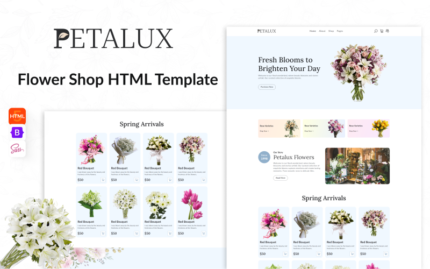 Keindahan yang Mekar: Petalux - Template HTML eCommerce Toko Bunga Anda yang Indah