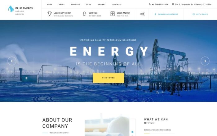 Blue Energy - Template Joomla Siap Pakai untuk Perusahaan Industri