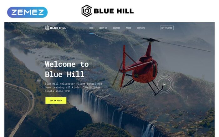 Blue Hill - Template Situs Web HTML Kreatif Multihalaman Sekolah Penerbangan