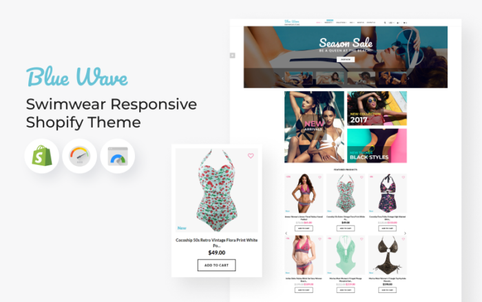 BlueWave - Tema Shopify Responsif Pakaian Renang