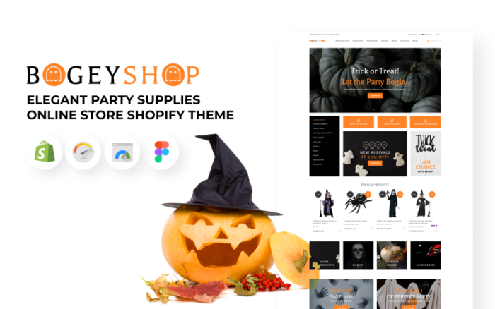 Bogey Shop - Tema Shopify Toko Online Perlengkapan Pesta Elegan