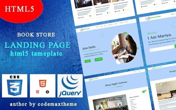 Template html5 halaman arahan toko buku