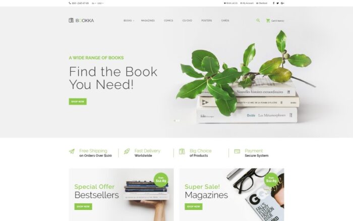 BOOKKA - Templat OpenCart Toko Buku