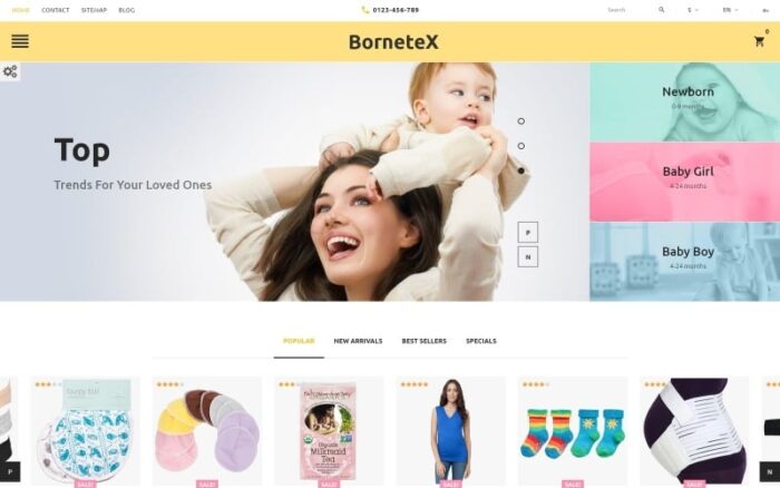 BorneteX - Tema PrestaShop Toko Bersalin