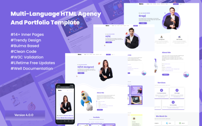 Boros - Template Situs Web Portofolio HTML Modern untuk Kreatif & Profesional