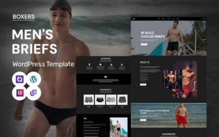 Boxers - Men’s Briefs And Intimate Apparel WordPress Elementor Theme