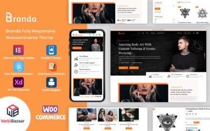 Branda - Tattoo Artist & Hair Salon WooCommerce Template