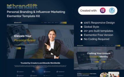 BrandLift - Personal Branding & Influencer Marketing Elementor Template Kit