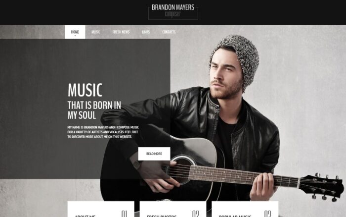 Brandon Mayers - Template Situs Web HTML Bergaya Responsif Penyanyi