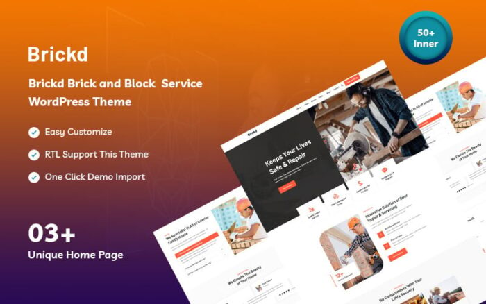 Brickd - Tema WordPress Layanan Bata, Kayu, dan Blok