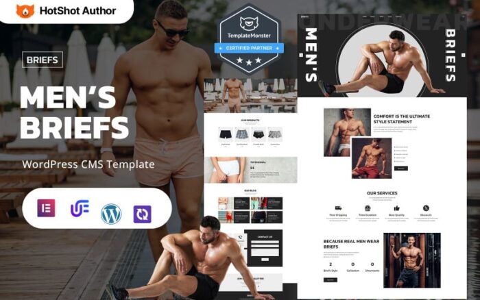 Briefs - Men's Underwear And Loungewear WordPress Elementor Theme