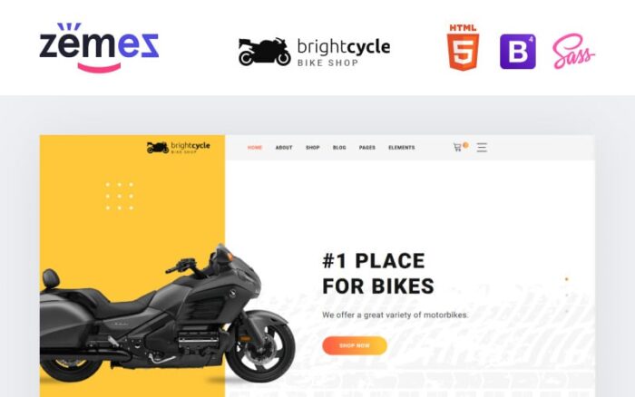 Brightcycle - Template Situs Web Toko Sepeda Motor