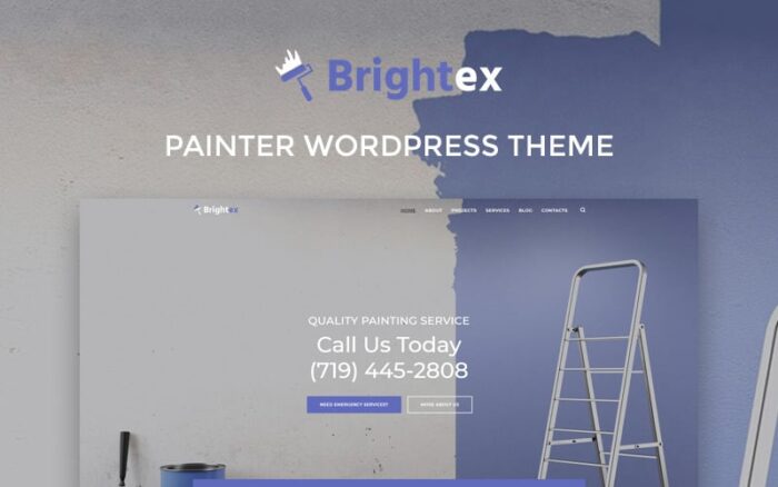 Brightex - Tema WordPress Elementor Klasik Serbaguna untuk Layanan Pengecatan