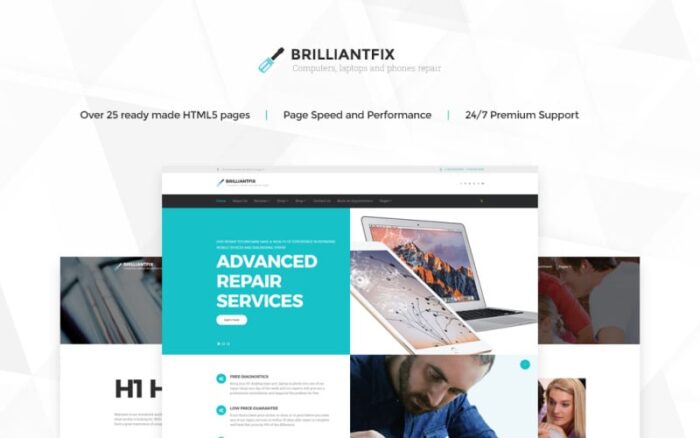 BrilliantFix - Template Situs Web Pusat Layanan