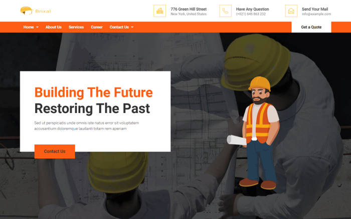 Brixal Construction & Building Elementor Template Kit