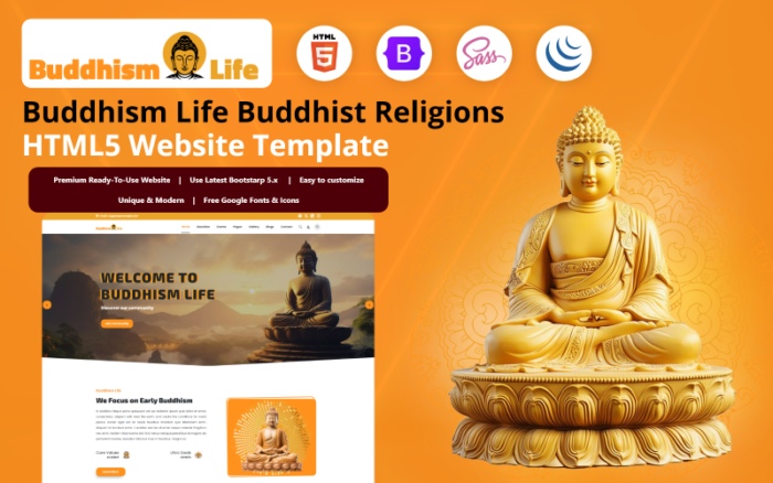 Buddhism Life - Template Situs Web HTML5 Agama Buddha